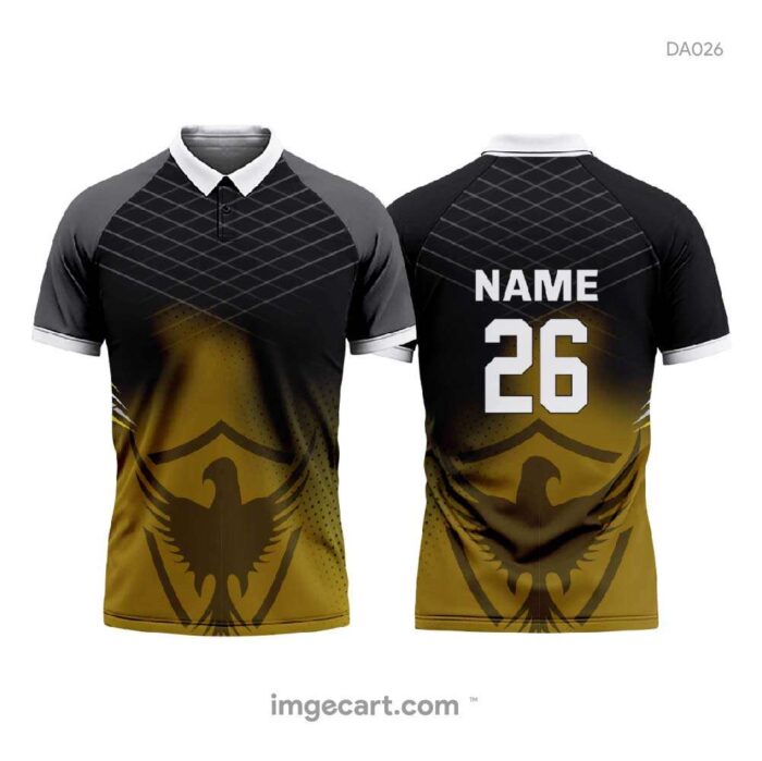 Cricket Jersey Design Black and Gray