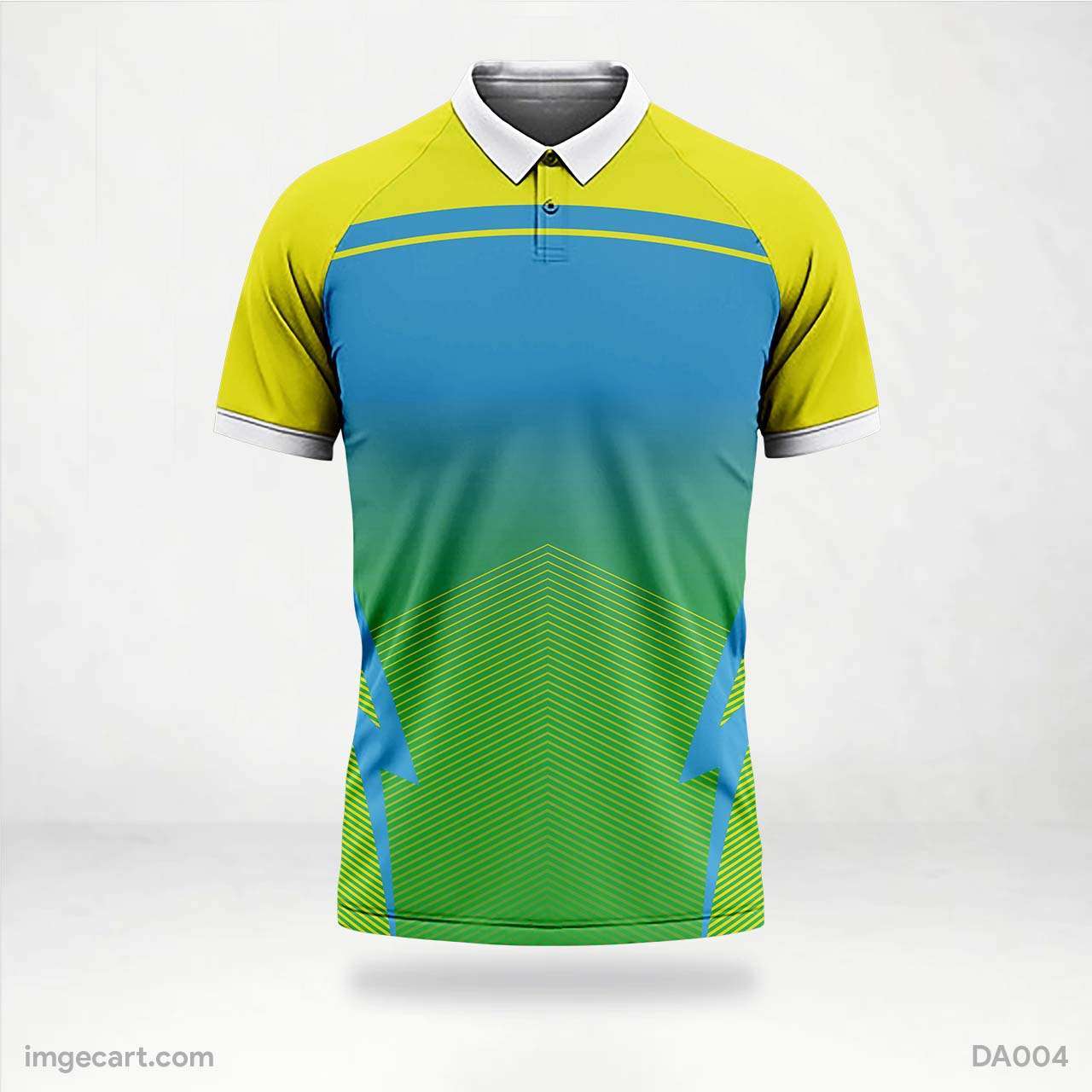 Cricket Jersey design Blue and Yellow Gradient