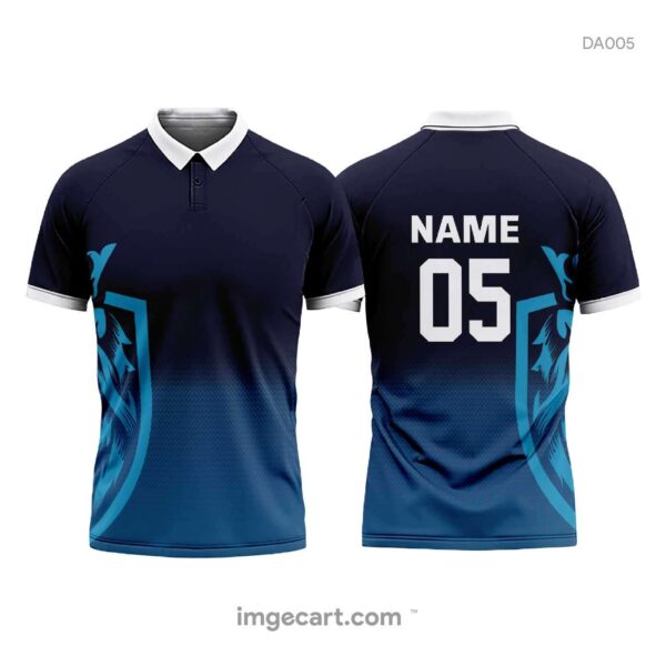 Cricket Jerseys Design Dark and light blue lion face - imgecart