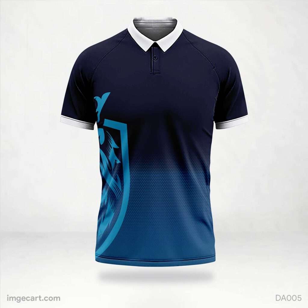 Cricket Jerseys Design Dark and light blue lion face imgecart