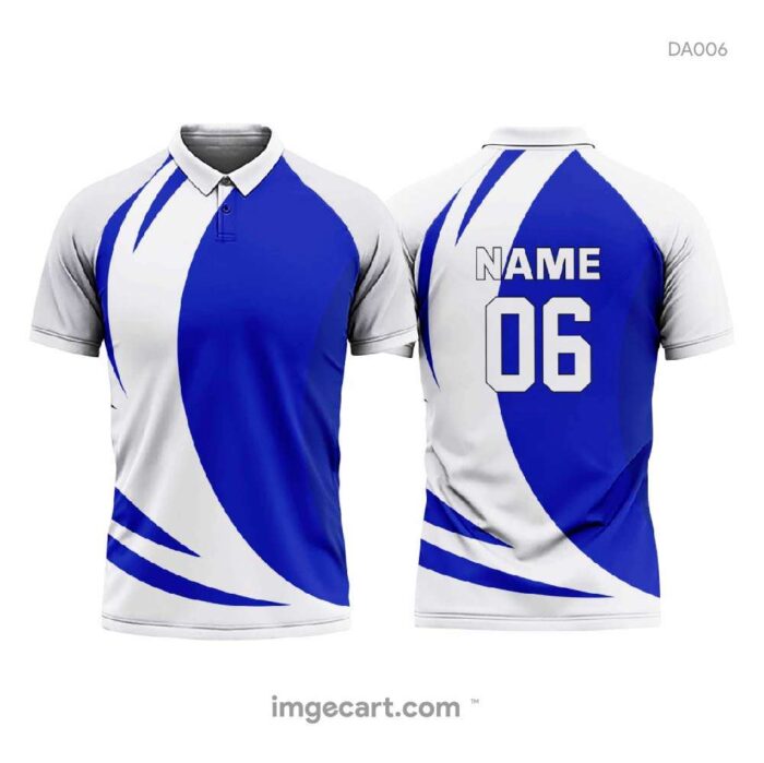 Customized jersey design with white and blue