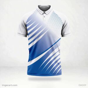 Cricket Jersey Design White with Blue Gradient - imgecart