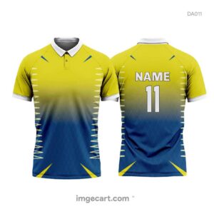 Cricket Jersey Design Blue and Yellow Gradient - imgecart