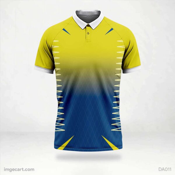 Cricket Jersey Design Blue and Yellow Gradient - imgecart