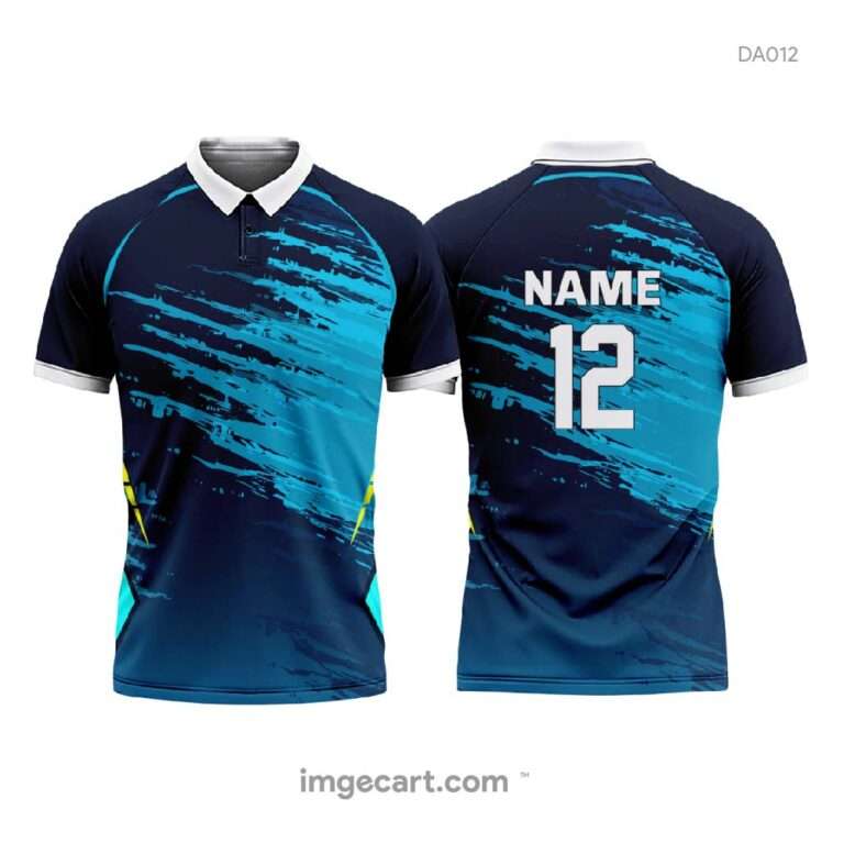 Cricket Jersey Design Blue Brush Effect - imgecart