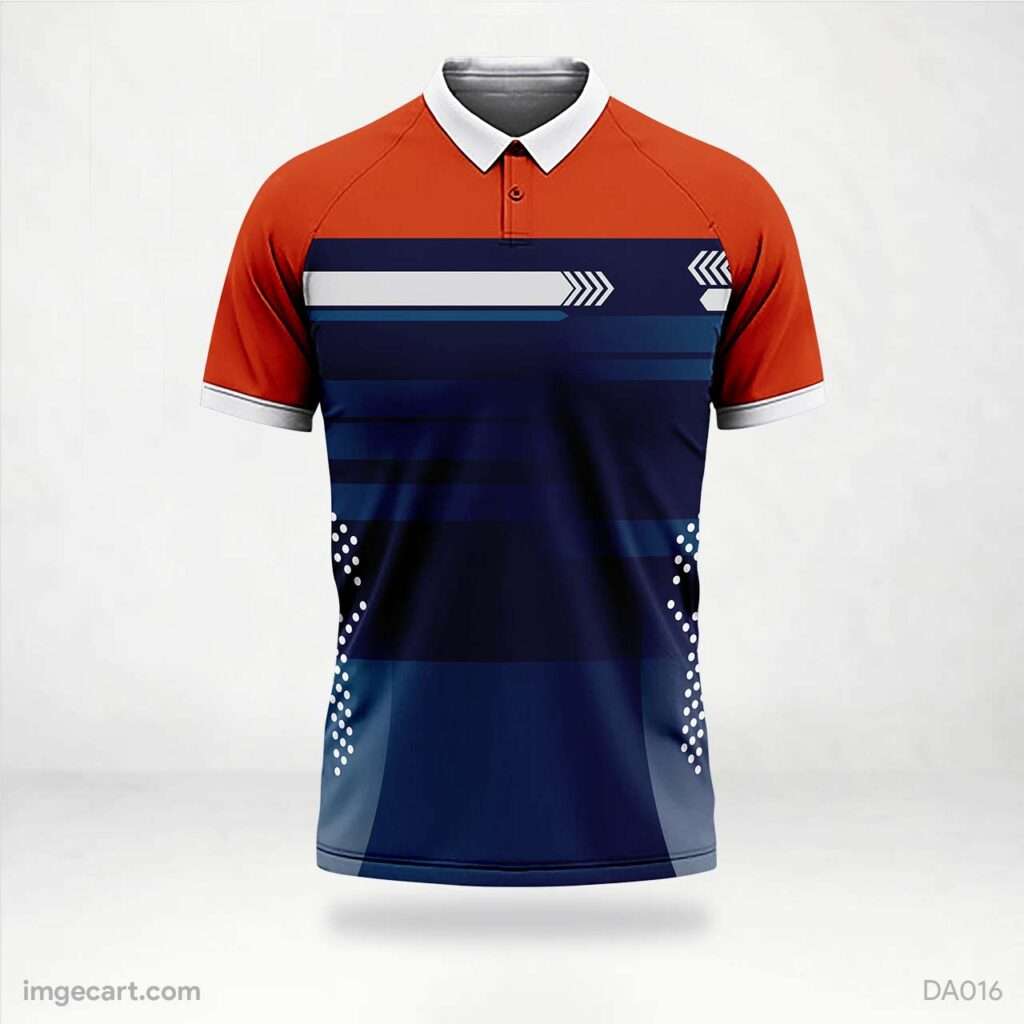 Cricket Jersey Design Blue and Orange with Gradients - imgecart