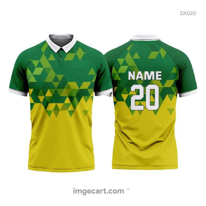 Cricket Jersey Design GREEN AND YELLOW