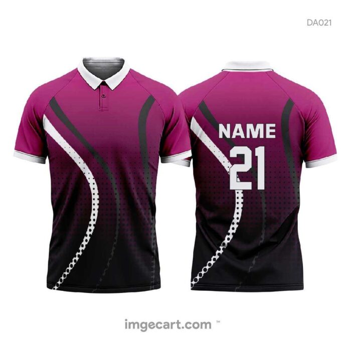 Cricket Jersey Design VIOLET AND BLACK WITH WHITE STRIPES