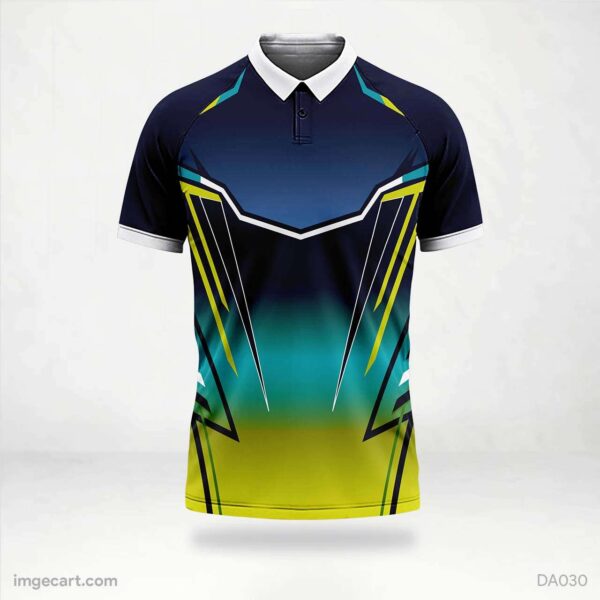Cricket Jersey Design Black and Blue with yellow effect - imgecart