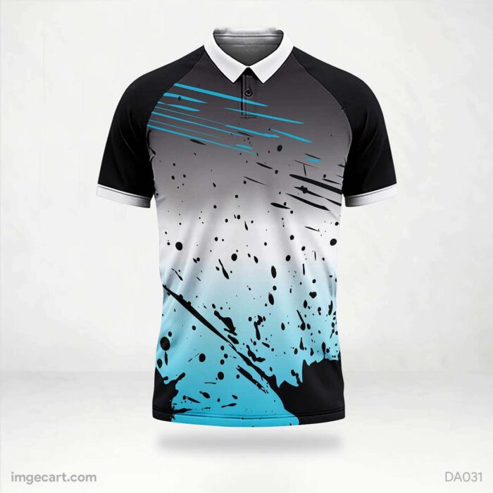 Cricket Jersey Design Black and Blue with brush effect