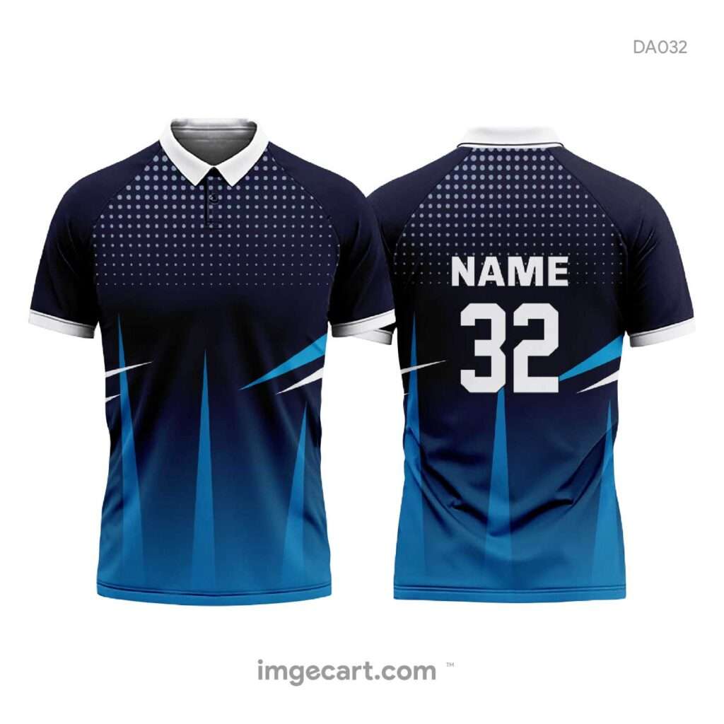 Cricket Jersey Design Dark Blue with Light Blue effect - imgecart