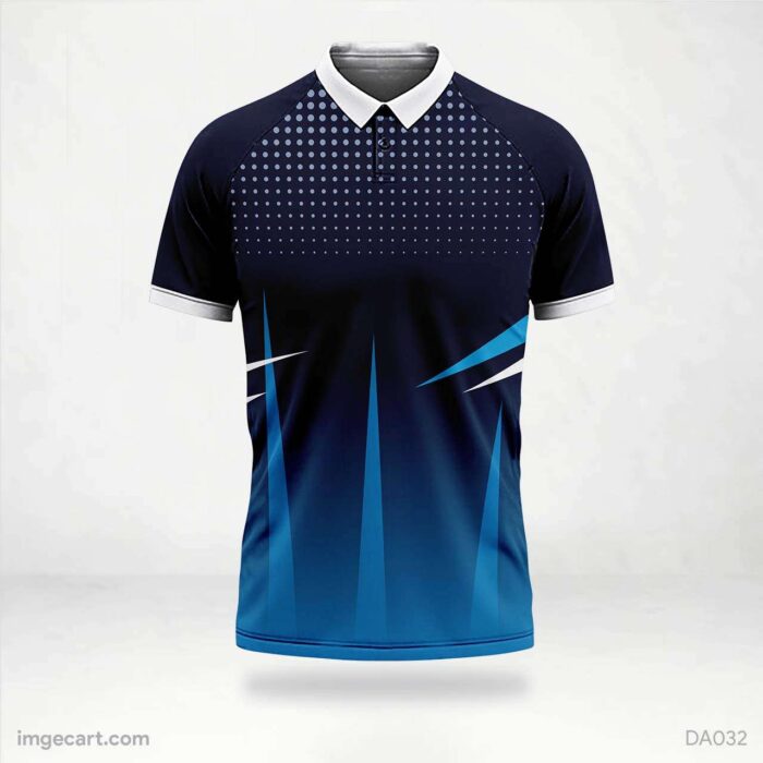 Cricket Jersey Design Dark Blue with Light Blue effect