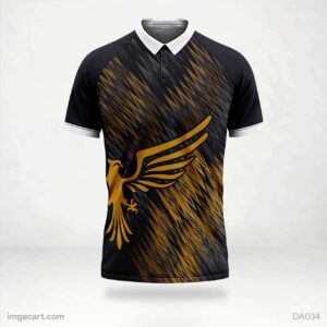 Football Jersey Design Black with gold brush effect - imgecart