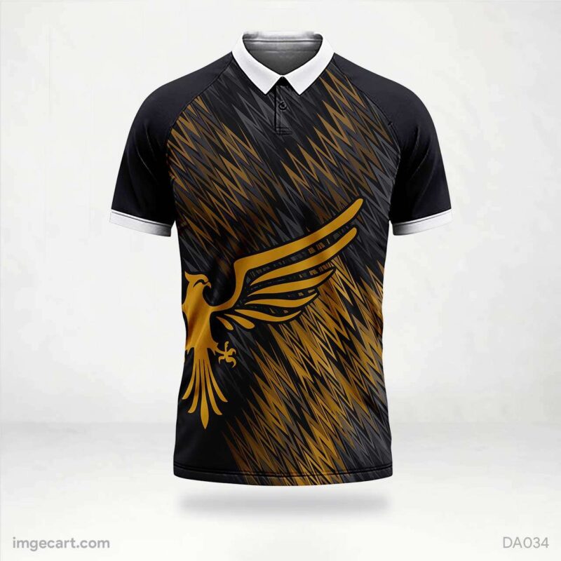 Football Jersey Design Black with gold brush effect