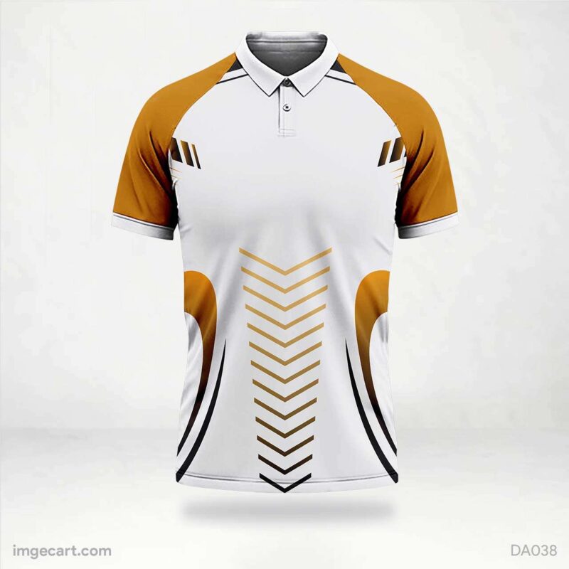 Cricket Jersey design White and Gold Pattern