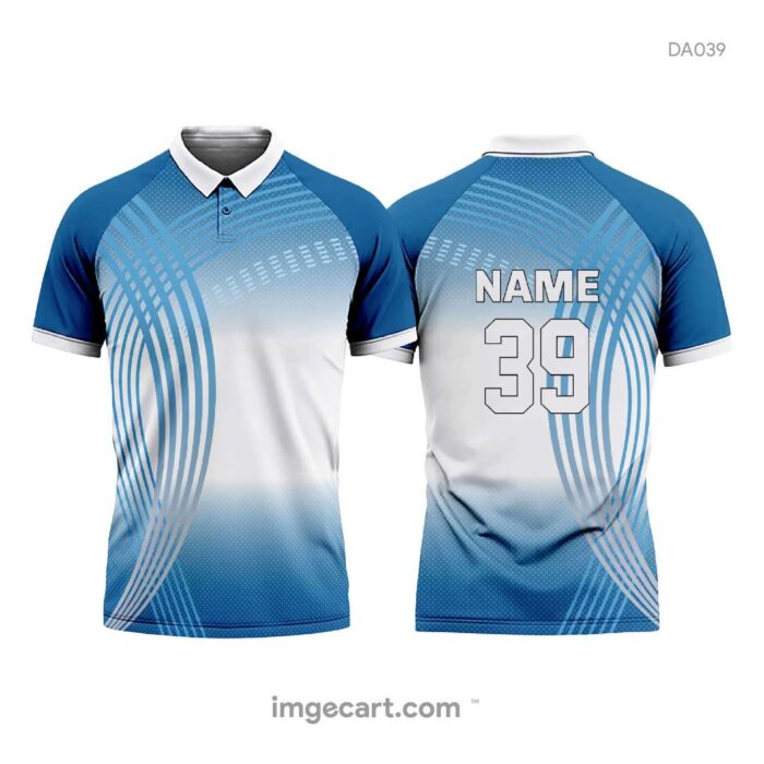 Cricket Jersey design Blue and white