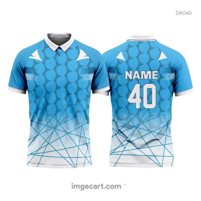 Cricket Jersey design Blue and White Pattern