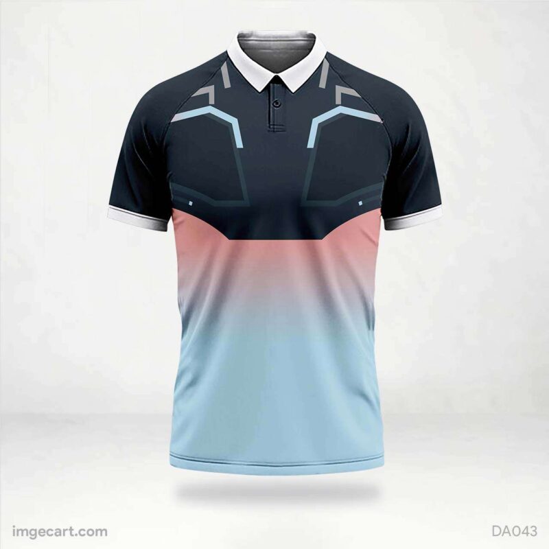 Cricket Jersey design Black with Pink and Blue Effect