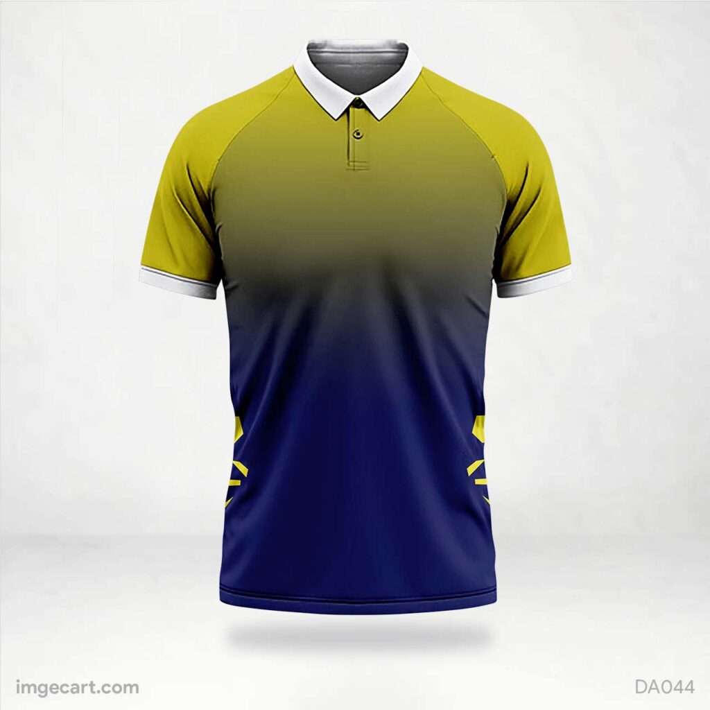 Cricket Jersey design Blue and Yellow Gradient - imgecart
