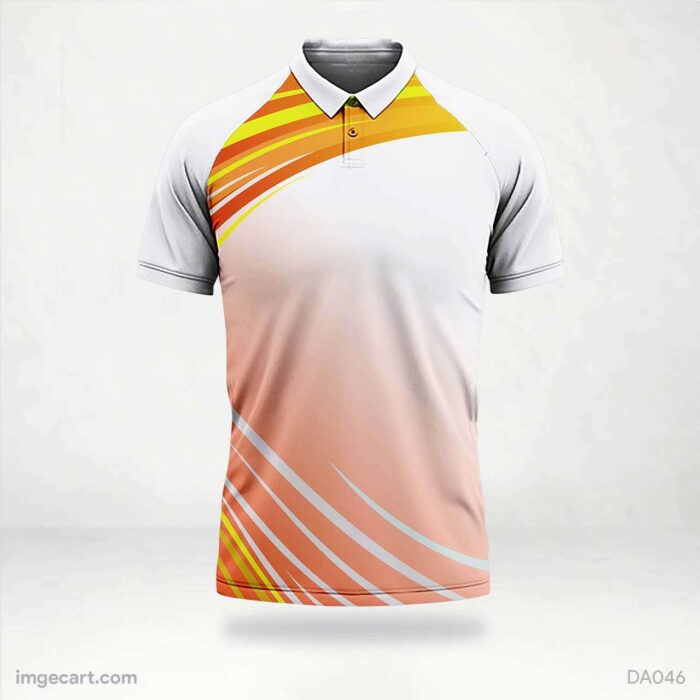 Cricket Jersey design White with Orange Gradient