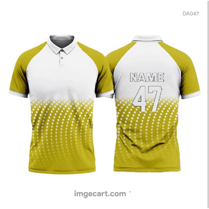Cricket Jersey design White and Golden Pattern