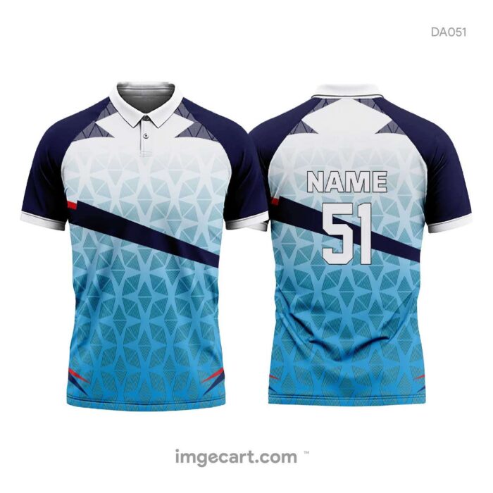 Cricket Jersey design Blue and white Pattern