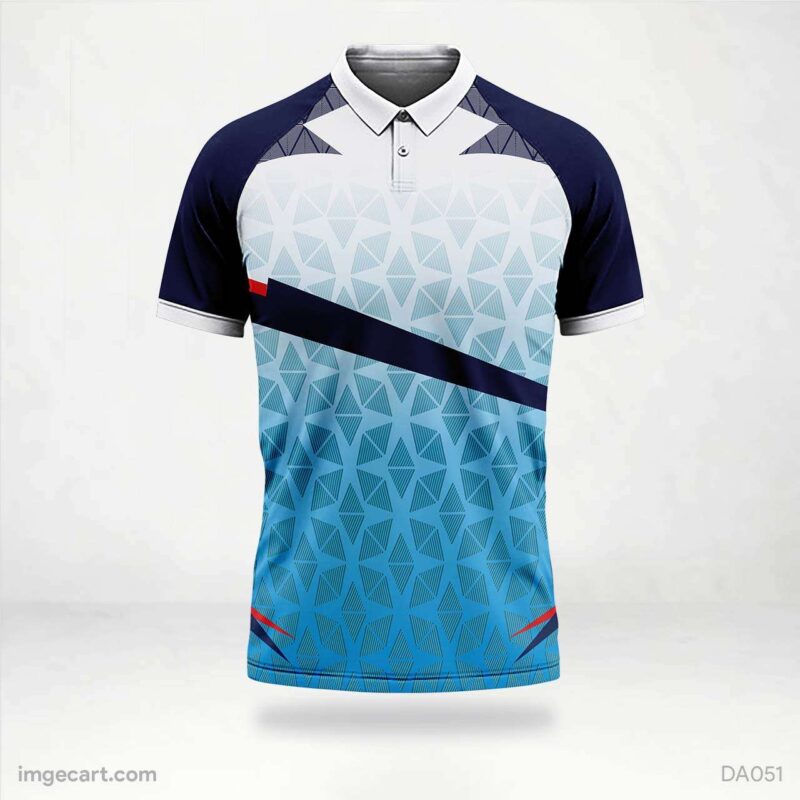 Cricket Jersey design Blue and white Pattern