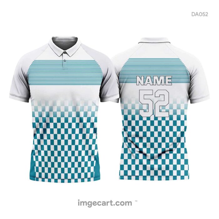 Cricket Jersey design Sky Blue and white Pattern