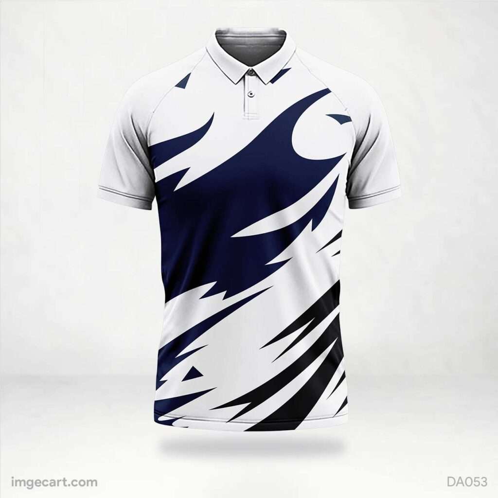 Cricket Jersey design White with Blue Pattern - imgecart