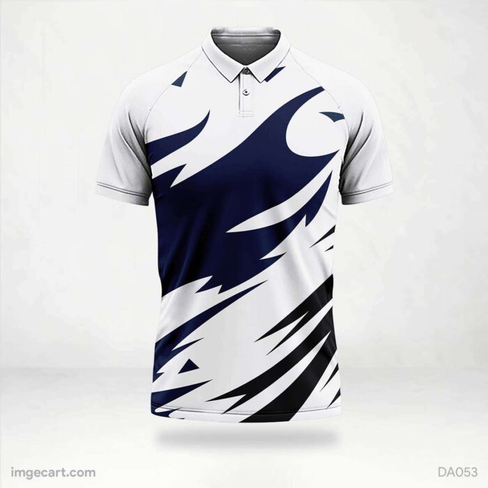 Cricket Jersey design White with Blue Pattern