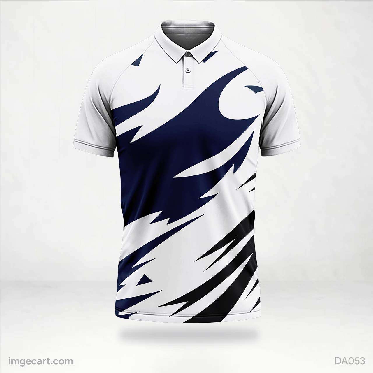 Cricket Jersey Design Blue with Red Pattern - imgecart