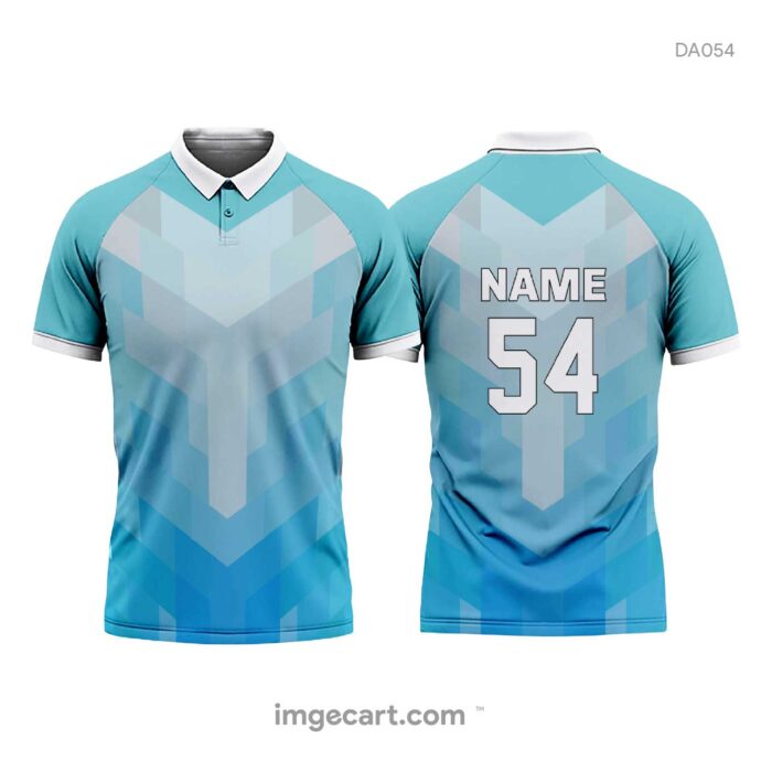 Cricket Jersey design Grey with Blue Pattern