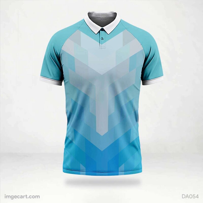 Cricket Jersey design Grey with Blue Pattern