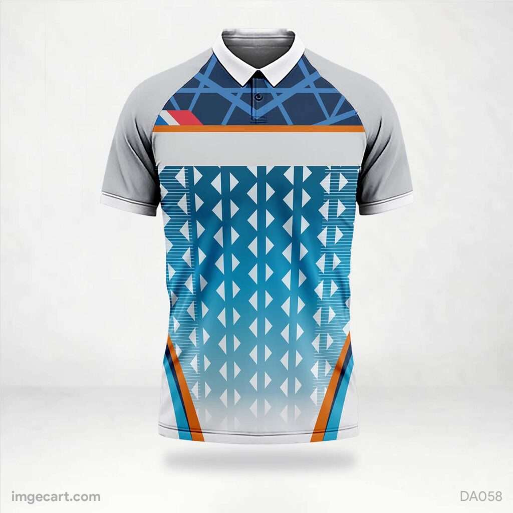 Cricket Jersey design White with Blue Pattern imgecart