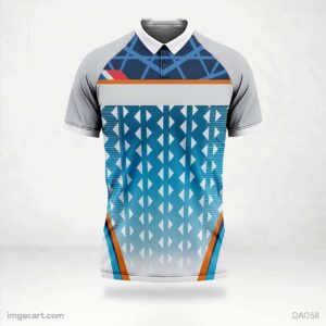 Cricket Jersey design White with Blue Pattern - imgecart