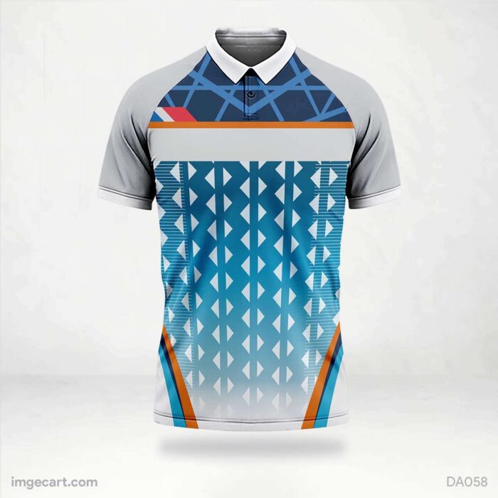 Cricket Jersey design White with Blue Pattern
