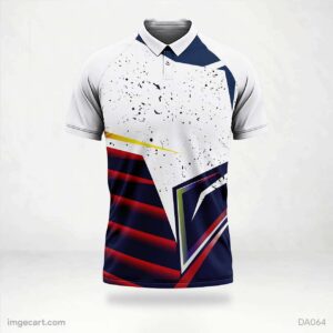 Cricket Jersey Design White and Blue with Red lines - imgecart