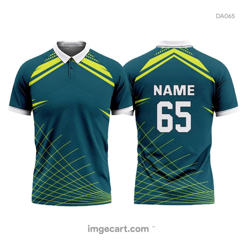 Cricket Jersey Design Green with Yellow Effect - imgecart