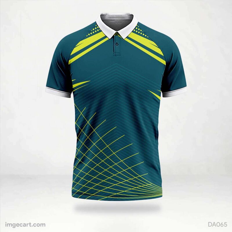 Cricket Jersey Design Green with Yellow Effect