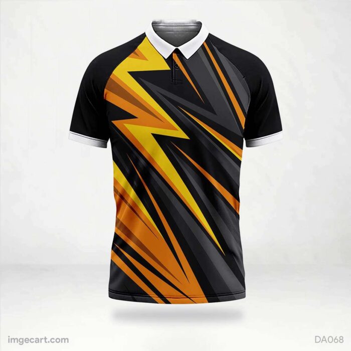 Cricket Jersey Design Black with Yellow Pattern