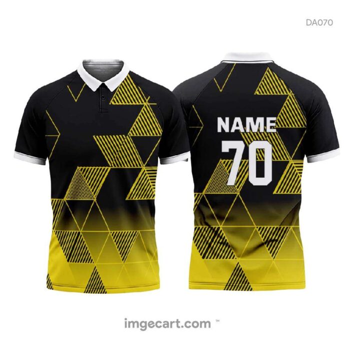 Cricket Jersey Design Black with Yellow Pattern