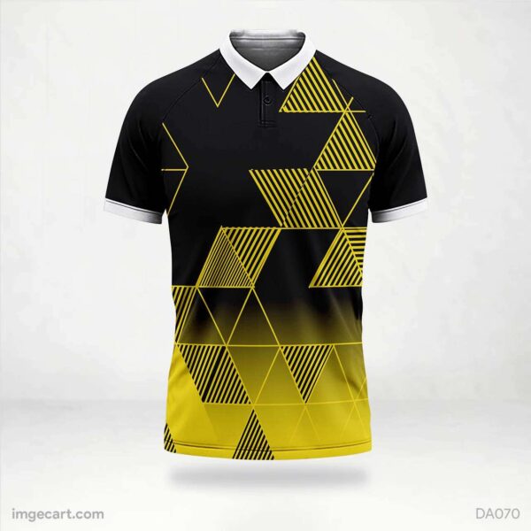 Cricket Jersey Design Black with Yellow Pattern - imgecart