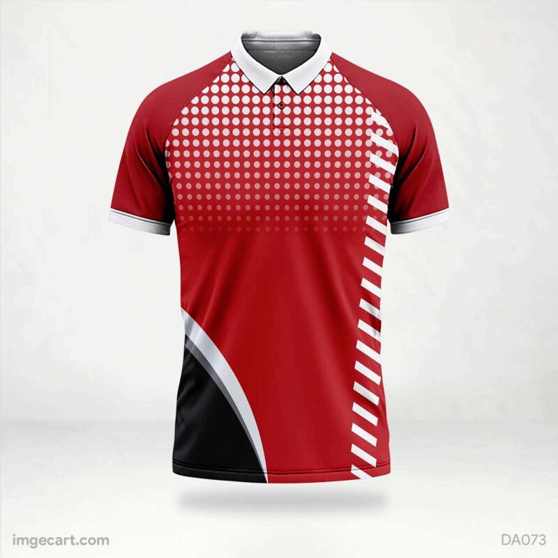Cricket Jersey Design Black with Red Pattern