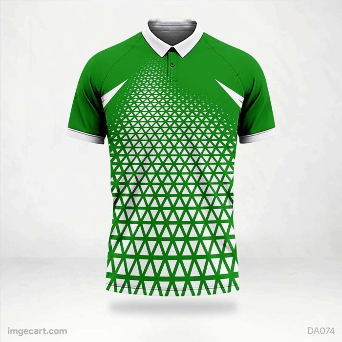 Cricket Jersey Design Green with White Pattern
