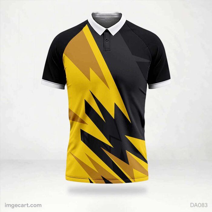 Cricket Jersey Design Black with Yellow Pattern