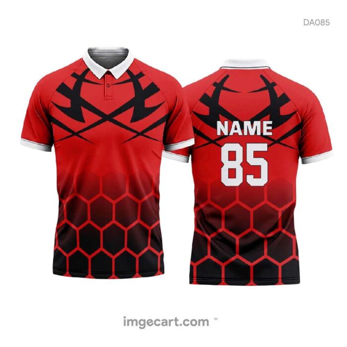 Cricket Jersey Design Black and Red