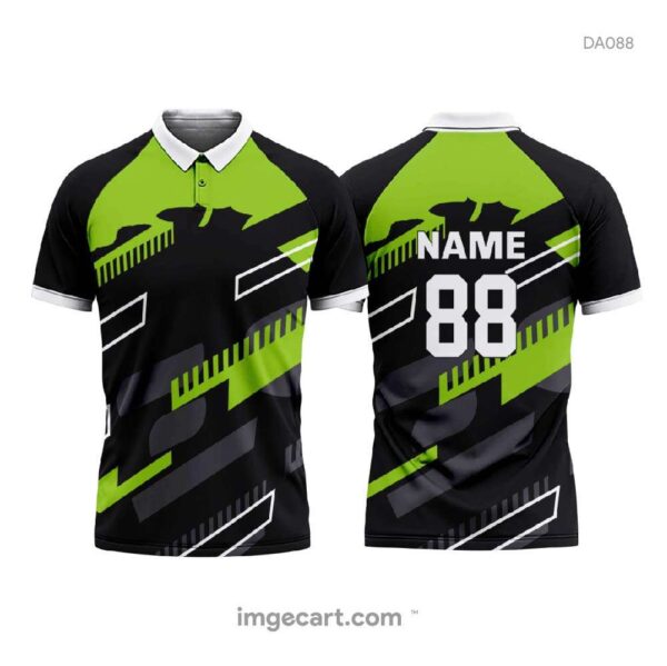 Cricket Jersey Design Black with Green Pattern - imgecart