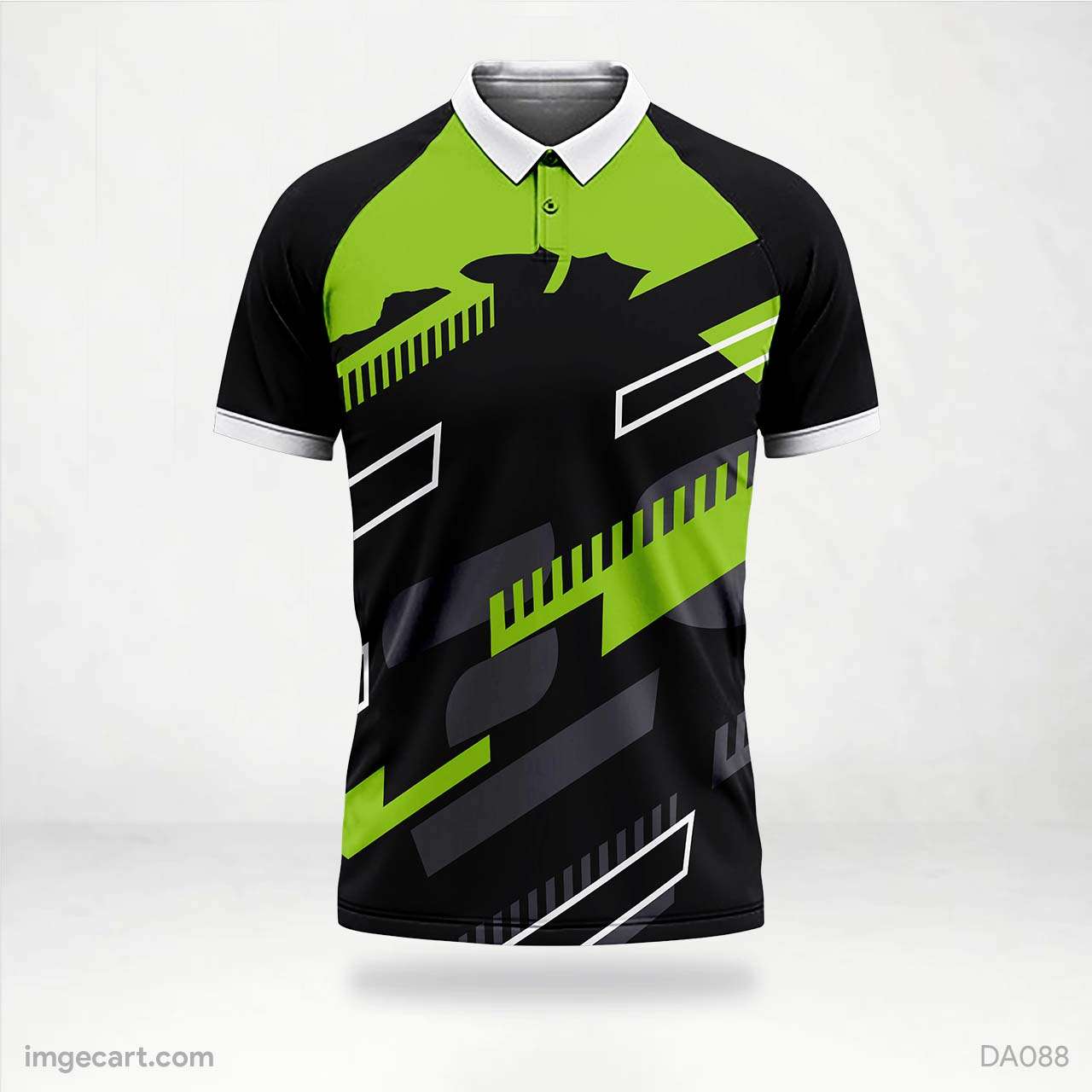 Cricket Jersey Design Black with Green Pattern - imgecart