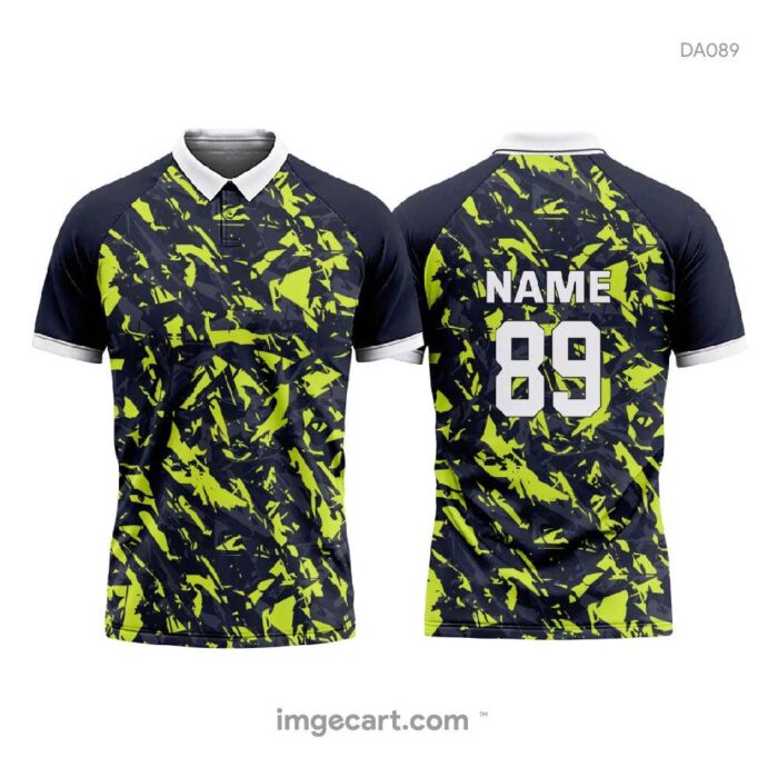 Cricket Jersey Design Black with Green and Grey Effect