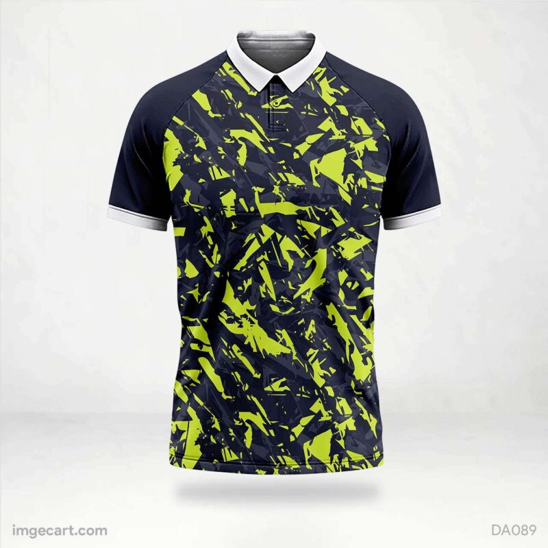 Cricket Jersey Design Black with Green and Grey Effect